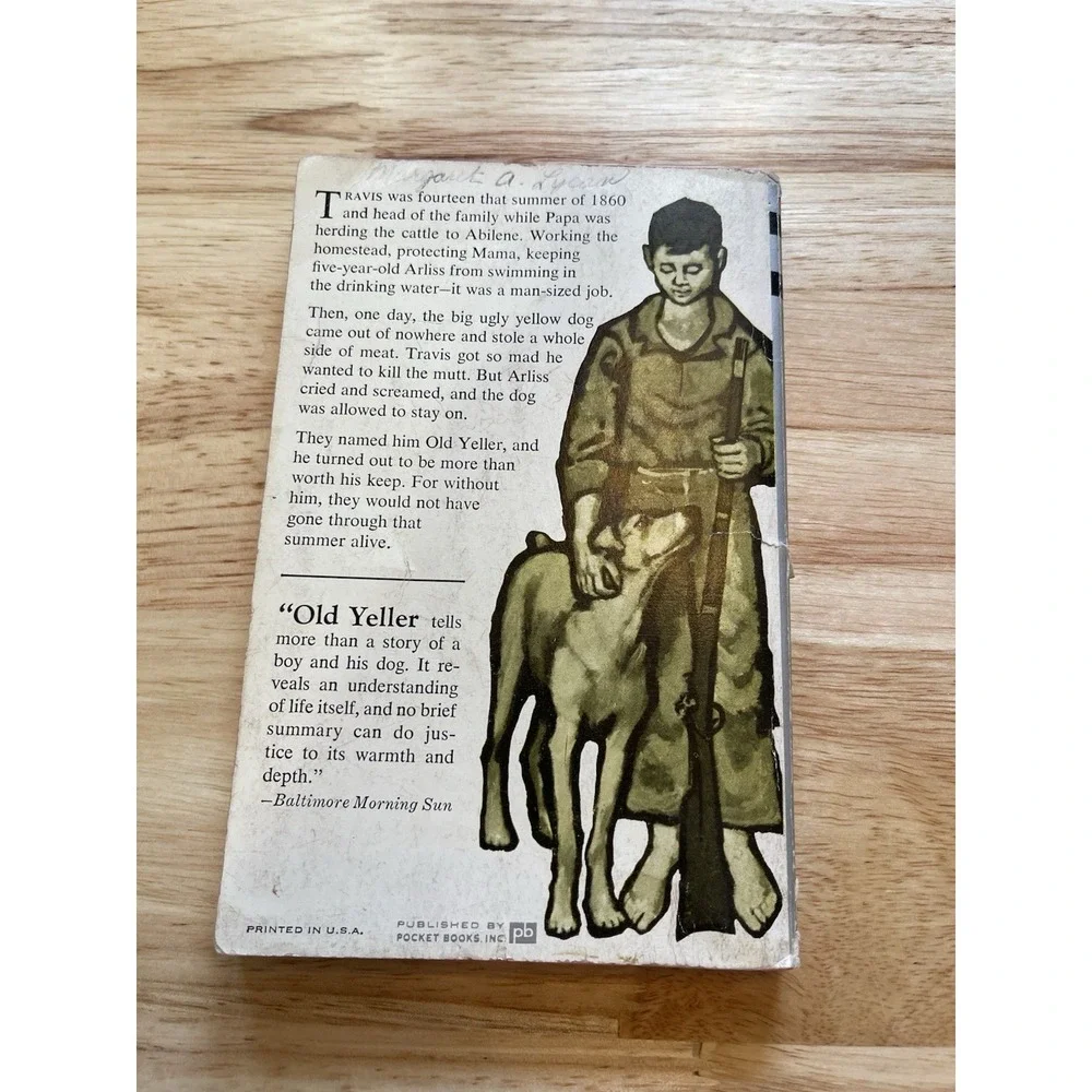 Old Yeller Fred Gipson 1962 Pocket Books 9th‎ Printing Paperback